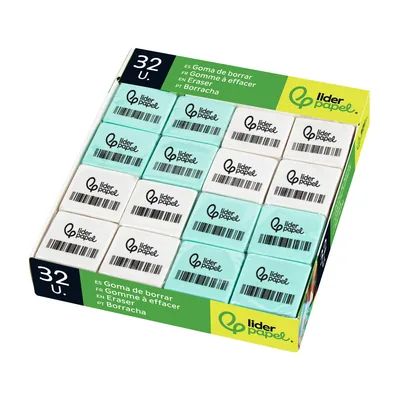 LIDERPAPEL Goma de Borrar Liderpapel Tipo Miga de Pan para Lapiz Cuadrada