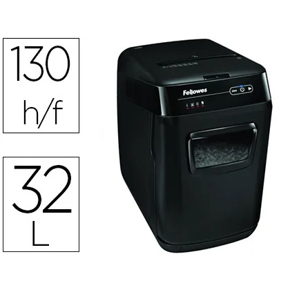 Destructora de Documentos Fellowes Automax 150C Capacidad de Corte 150 Hojas Clips Grapas Tarjetas y CD 32L