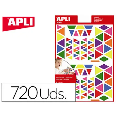 APLI Gomets Apli Autoadhesivo Triangulo Multicolor Blister de 720 Unidades Surtidas