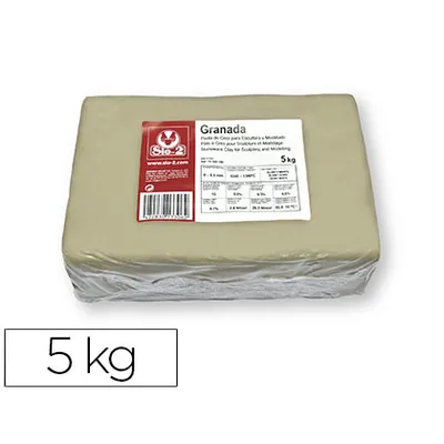 SIO-2 Pasta de Modelar SIO-2 Gres Granada para Escultura y Modelado Paquete de 5 KG