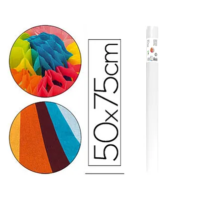 LIDERPAPEL Papel Seda Liderpapel Blanco 17G/M2 Rollo de 24 Hojas 50X75CM
