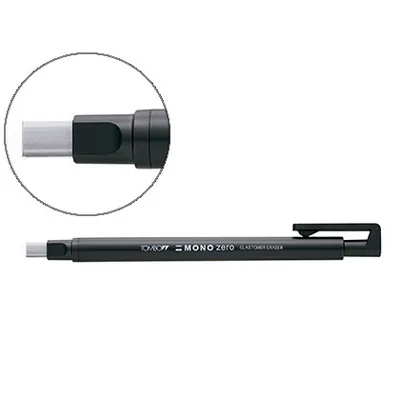 TOMBOW Portagomas Tombow Mono Zero con Clip Goma Rectangular 2,5 X 5 MM Color Negro