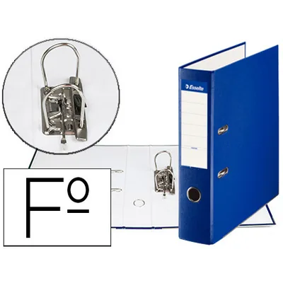 ESSELTE Archivador de Palanca Esselte Carton Forrado Pvc Folio Lomo de 75 MM con Rado Azul