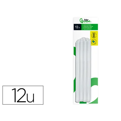 LIDERPAPEL Barra Termofusible Liderpapel 7 MM de Diametro X 200 MM de Alto Blister de 12 Unidades