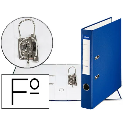 Archivador de Palanca Esselte Carton Forrado Pvc Folio Lomo de 50 MM con Rado Azul