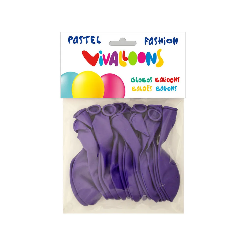 Globo 100% Latex Biodegradable Pastel Lila Bolsa de 20 Unidades