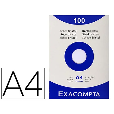 EXACOMPTA Cartulina Exacompta DIN A4 Blanca 205 GR Paquete de 100 Unidades