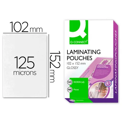 Q-CONNECT Bolsa de Plastificar Q-Connect 102 X 152 MM 125 Mc Carnet de Futbol Caja de 100 Unidades