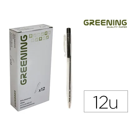 Boligrafo Greening Negro Retractil