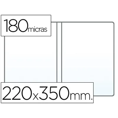 SARO Funda Portadocumento Cuarto Doble 180 Micras Pvc Transparente 220X350MM
