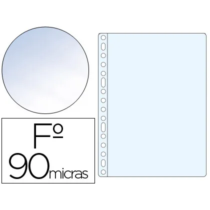 Funda Multitaladro Saro Folio 90 Mc Pvc Cristal Caja de 100 Unidades