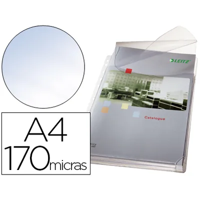 ESSELTE Funda Multitaladro Esselte DIN A4 Pvc 170 Mc con Fuelle y Solapa Superior Capacidad 200 Hojas Pack de 5 Unidades