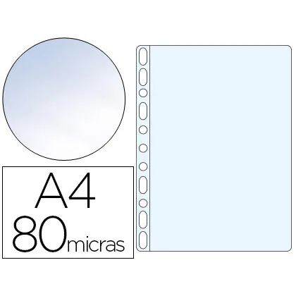 Funda Multitaladro Esselte DIN A4 Polipropileno 80 Mc 11 Taladros Cristal Caja de 100 Unidades