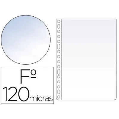 ESSELTE Funda Multitaladro Esselte Folio Polipropileno 120 Mc Cristal Caja de 100 Unidades