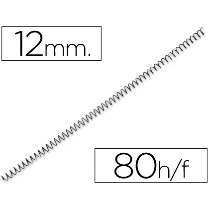 Espiral Metalico Q-Connect 56 4:1 12MM 1MM Caja de 200 Unidades