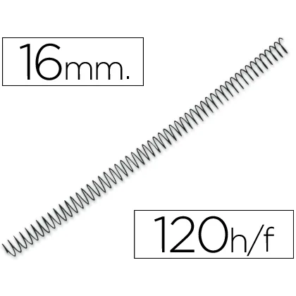 Espiral Metalico Q-Connect 56 4:1 16MM 1,2MM Caja de 100 Unidades