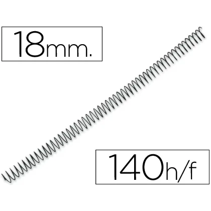 Espiral Metalico Q-Connect 56 4:1 18MM 1,2MM Caja de 100 Unidades