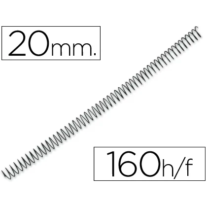 Espiral Metalico Q-Connect 56 4:1 20MM 1,2MM Caja de 100 Unidades