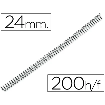 Espiral Metalico Q-Connect 56 4:1 24MM 1,2MM Caja de 100 Unidades