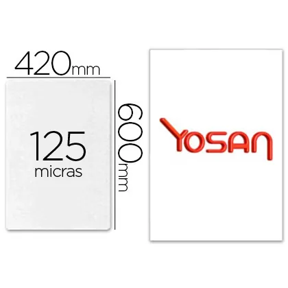 Bolsa de Plastificar Yosan Brillo 420 X 600 MM 125 Mc DIN A2 Caja de 50 Unidades