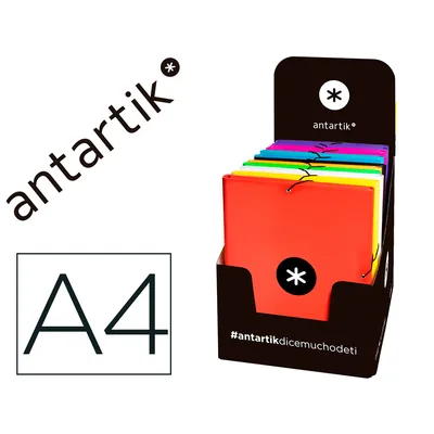 ANTARTIK Carpeta Antartik Gomas Tres Solapas Carton Forrado A4 Colores Surtidos