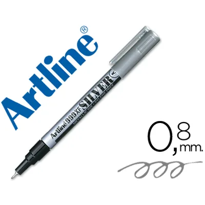 ARTLINE Rotulador Artline Marcador Permanente Tinta Metalica EK-999 Plata Punta Redonda 0.8 MM