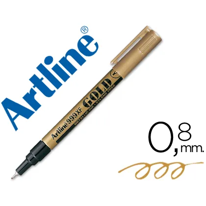 Rotulador Artline Marcador Permanente Tinta Metalica EK-999 Oro Punta Redonda 0.8 MM