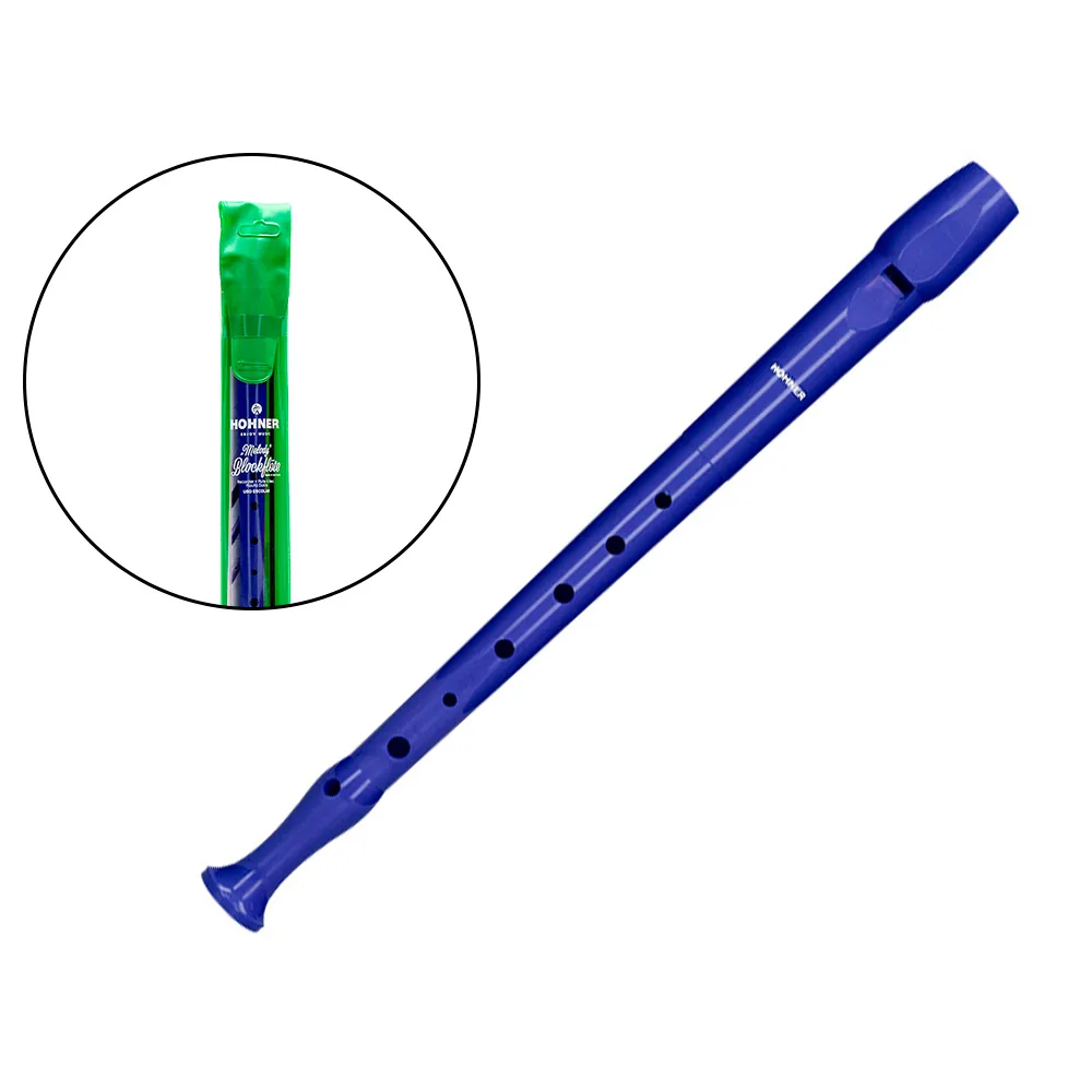 Flauta Hohner 9508 Color Azul Funda Verde y Transparente
