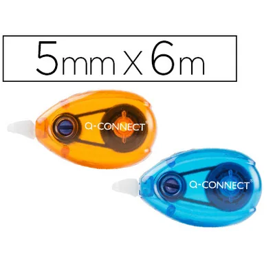 Q-CONNECT Corrector Q-Connect Cinta Blanco 5 MM X 6 M Blister 2 Unidades Azul y Naranja