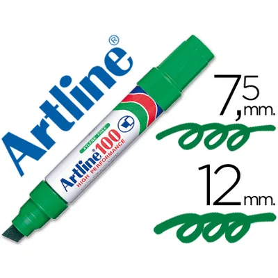 ARTLINE Rotulador Artline Marcador Permanente 100 Verde Punta Biselada
