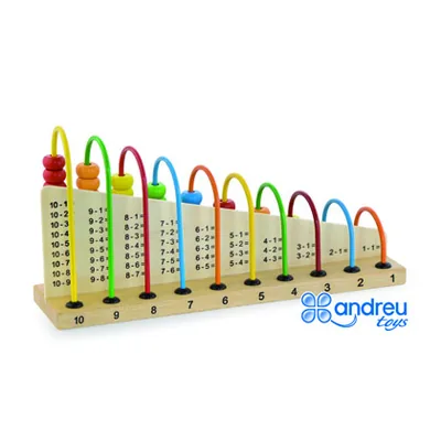 ANDREUTOYS Juego Andreutoys Abacus Madera para Sumar y Restar 29X14,5X7,5 CM