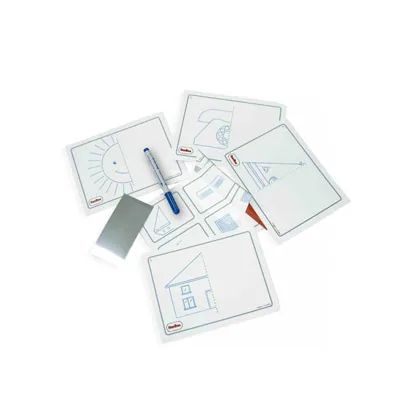 Juego Tarjetas Reutilizables Henbea Imagina y Completa Plastico Flexible con Ilustraciones 21X15 CM