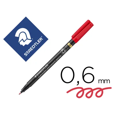 STAEDTLER Rotulador Lumocolor Staedtler Retroproyeccion Punta de Fibra Permanente 319-2 Rojo Punta Fina Redonda 0.6 MM