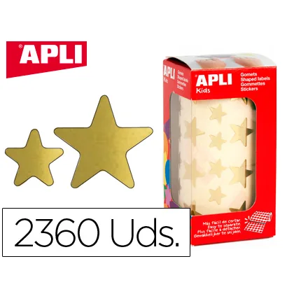 Gomets Apli Estrella Oro Rollo de 2360 Unidades