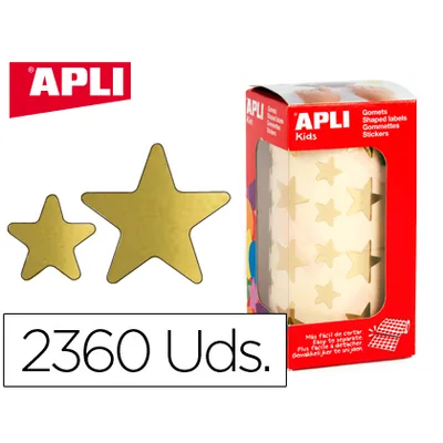 APLI Gomets Apli Estrella Oro Rollo de 2360 Unidades