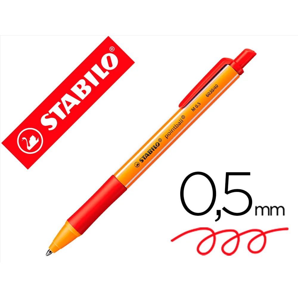 Boligrafo Stabilo Pointball 0,5 MM Rojo