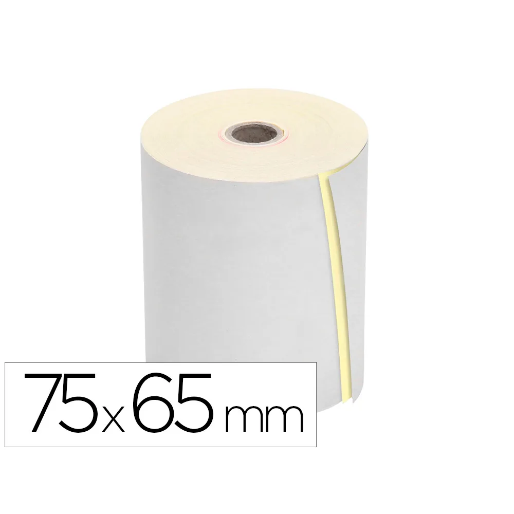 Rollo Sumadora Q-Connect Electra 75 MM Ancho X 65 MM Diametro Copiativo con 2 Hojassin Bisfenol a