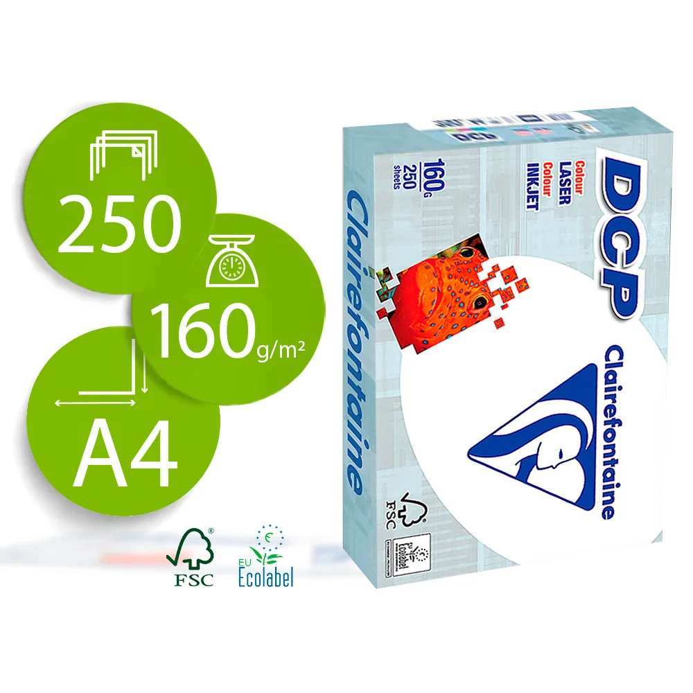 Papel Fotocopiadora Clairefontaine DIN A4 160 Gramos Paquete de 250 Hojas