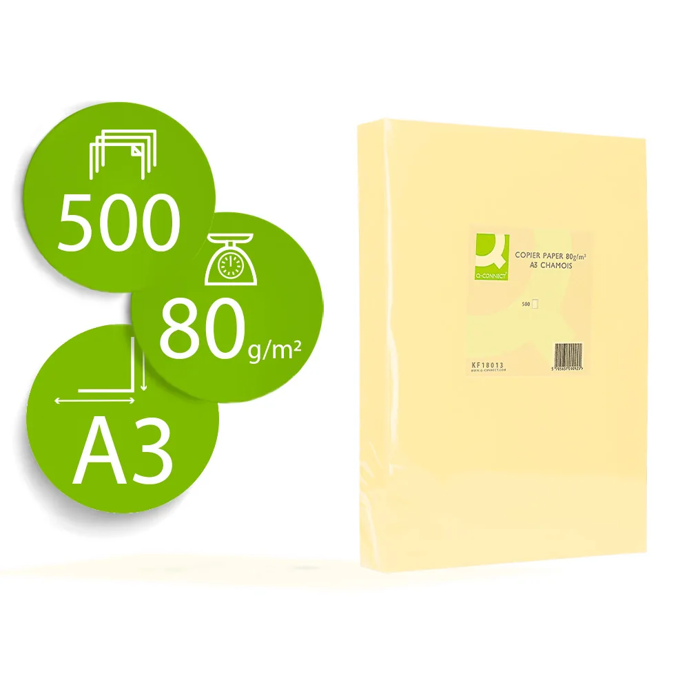 Papel Color Q-Connect DIN A3 80GR Champagne Paquete de 500 Hojas
