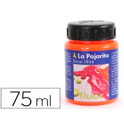 Pintura Acrilica la Pajarita F-02 Naranja Fluorescente 75ML