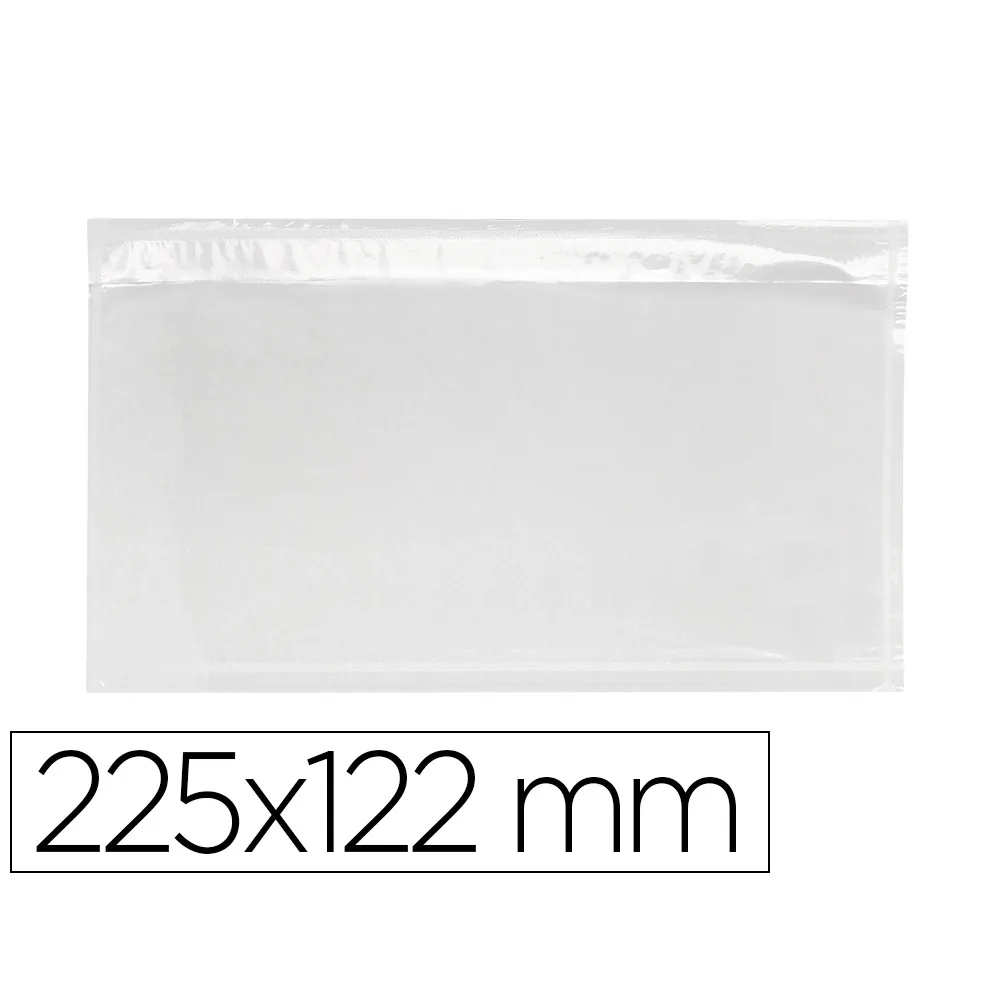 Sobre Autoadhesivo Q-Connect Portadocumentos 225X122 MM Ventana Transparente Paquete de 100 Unidades