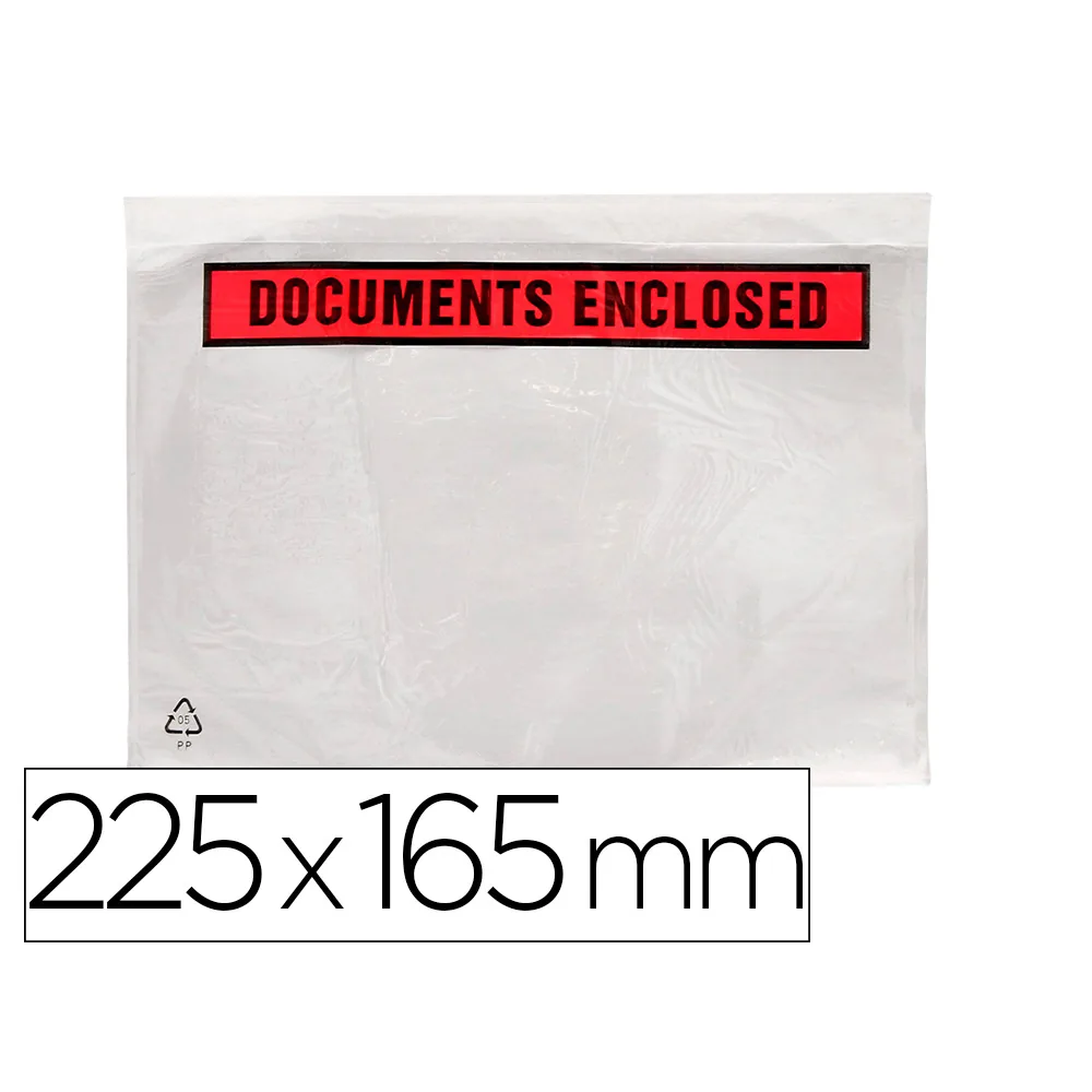 Sobre Autoadhesivo Q-Connect Portadocumentos 225X165 MM Sin Ventana Paquete de 100 Unidades