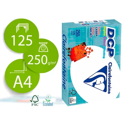 CLAIREFONTAINE Papel Fotocopiadora Clairefontaine DIN A4 250 Gramos Paquete de 125 Hojas