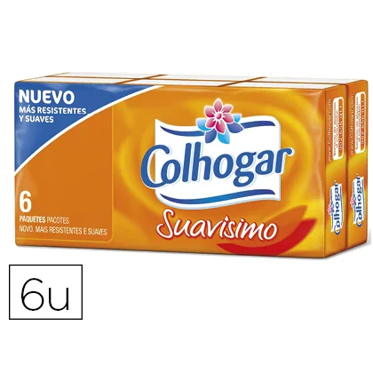 Pañuelos de Papel Colhogar Compacto Blanco 4 Capas Paquete de 6 Pañuelos