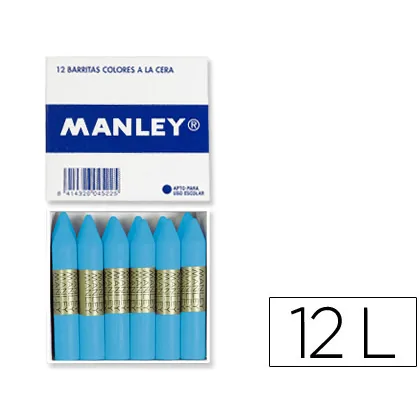 Lapices Cera Manley Unicolor Celeste Claro n.41 Caja de 12 Unidades
