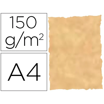 Papel Pergamino DIN A4 Troquelado 150 GR Color Parchment Ocre Paquete de 25 Hojas