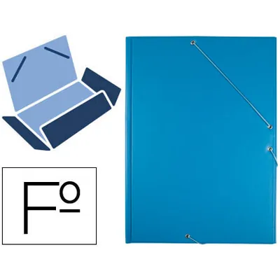 PLA Carpeta Liderpapel Gomas Tres Solapas Plastico Folio Color Celeste
