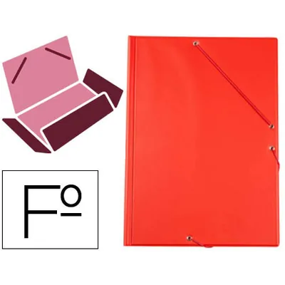 PLA Carpeta Liderpapel Gomas Tres Solapas Plastico Folio Color Rojo