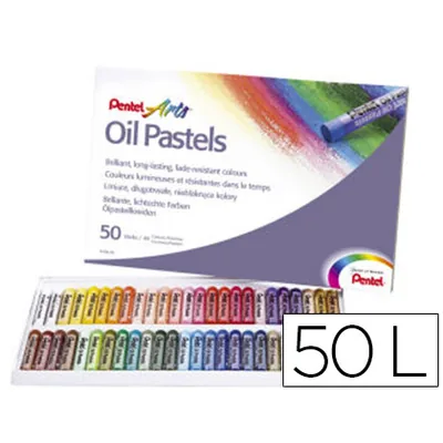 PENTEL Lapices Pentel Oil Pastel Caja de 50 Colores Surtidos