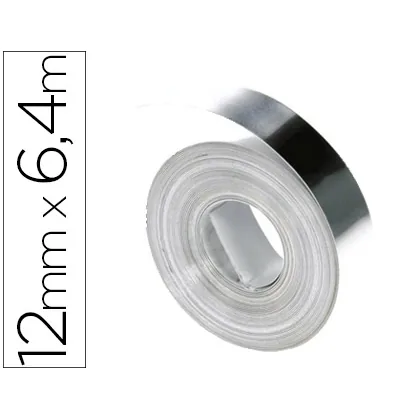 Cinta Dymo Acero Inoxidable 12MM X 6,40MT Sin Adhesivo para Rotuladora